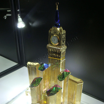 斋月尊礼，圣地缩影 麦加皇家钟塔水晶模型JY268